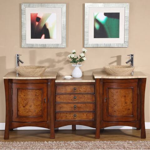 Silkroad Exclusive Rocklin Bathroom Double Vessel Vanity