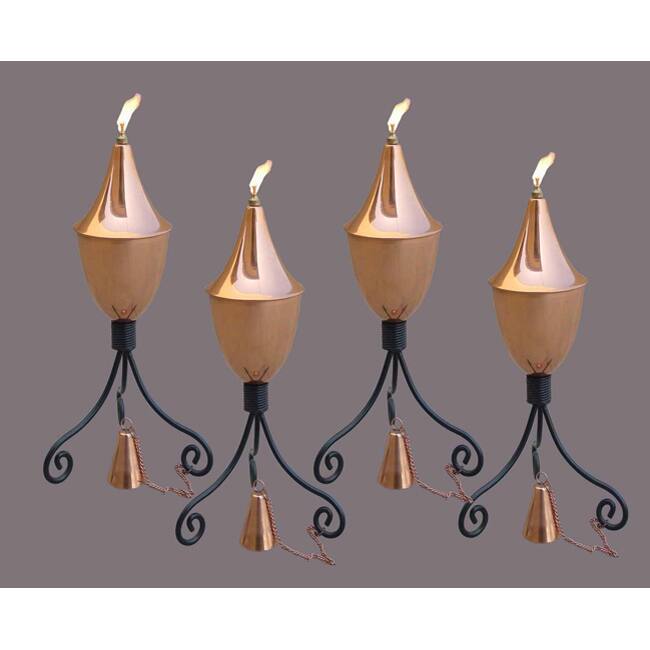 Amazon Black Powder Coated Iron Copper Torch (Set of 4)