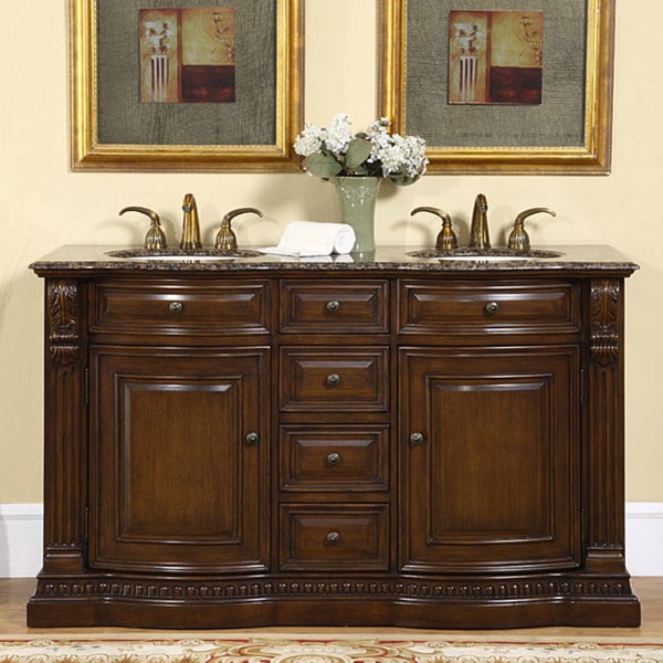 Shop Silkroad Exclusive Orinda Double Sink Bathroom Vanity Free
