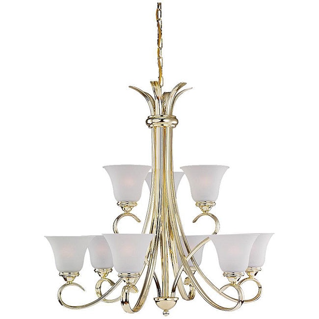 Rialto Polished Brass 9 light Chandelier