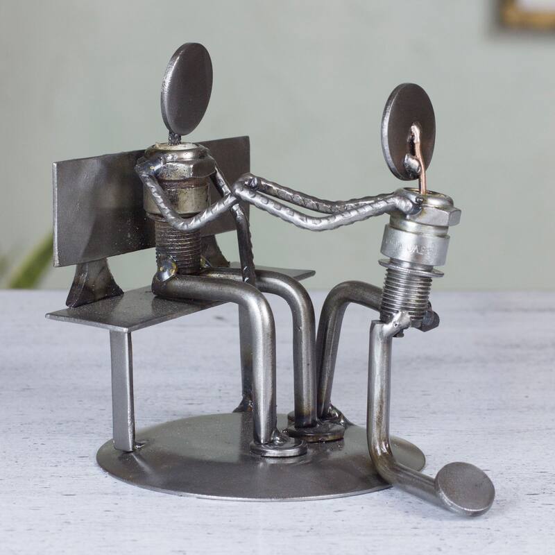 NOVICA Auto Parts 'Will You Marry Me?' Sculpture