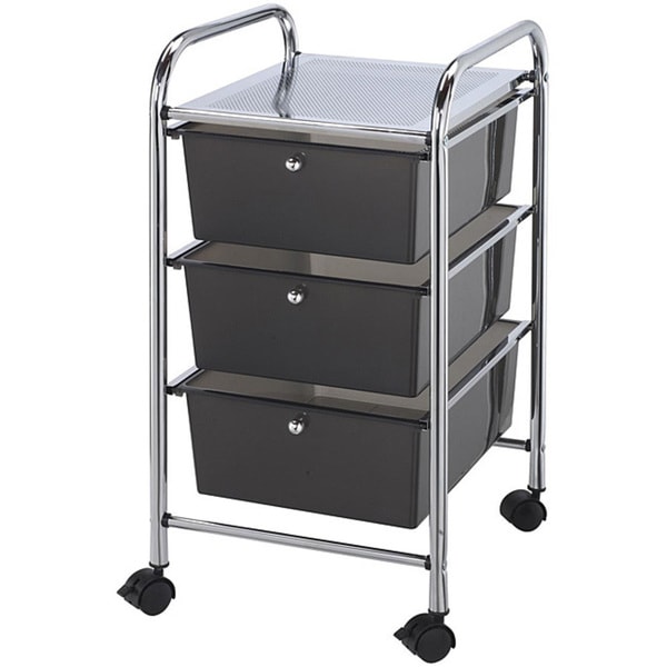 Shop Blue Hills Studio 3-drawer Smoke Storage Cart - Free Shipping