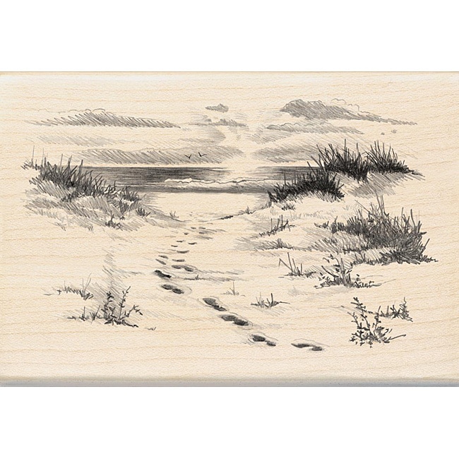 Inkadinkado Wood mounted Beach Rubber Stamp