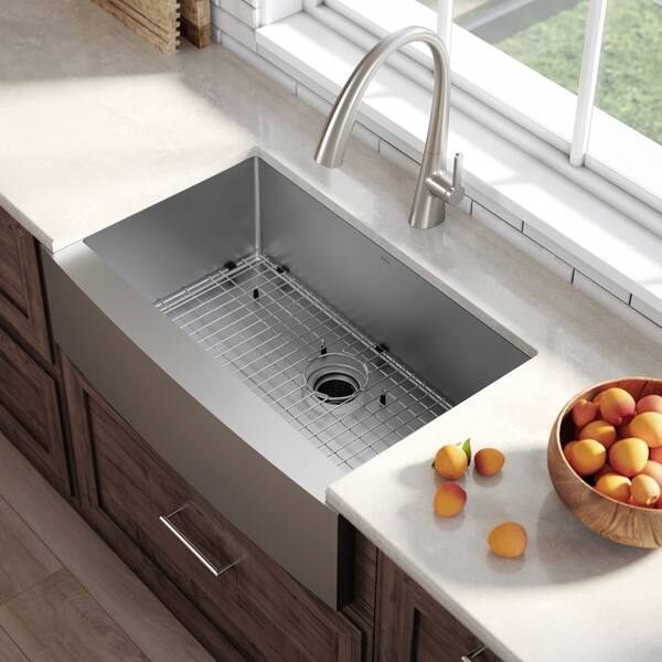 Shop Kraus Khf200 33 Farmhouse 33 Inch 1 Bowl Stainless Steel