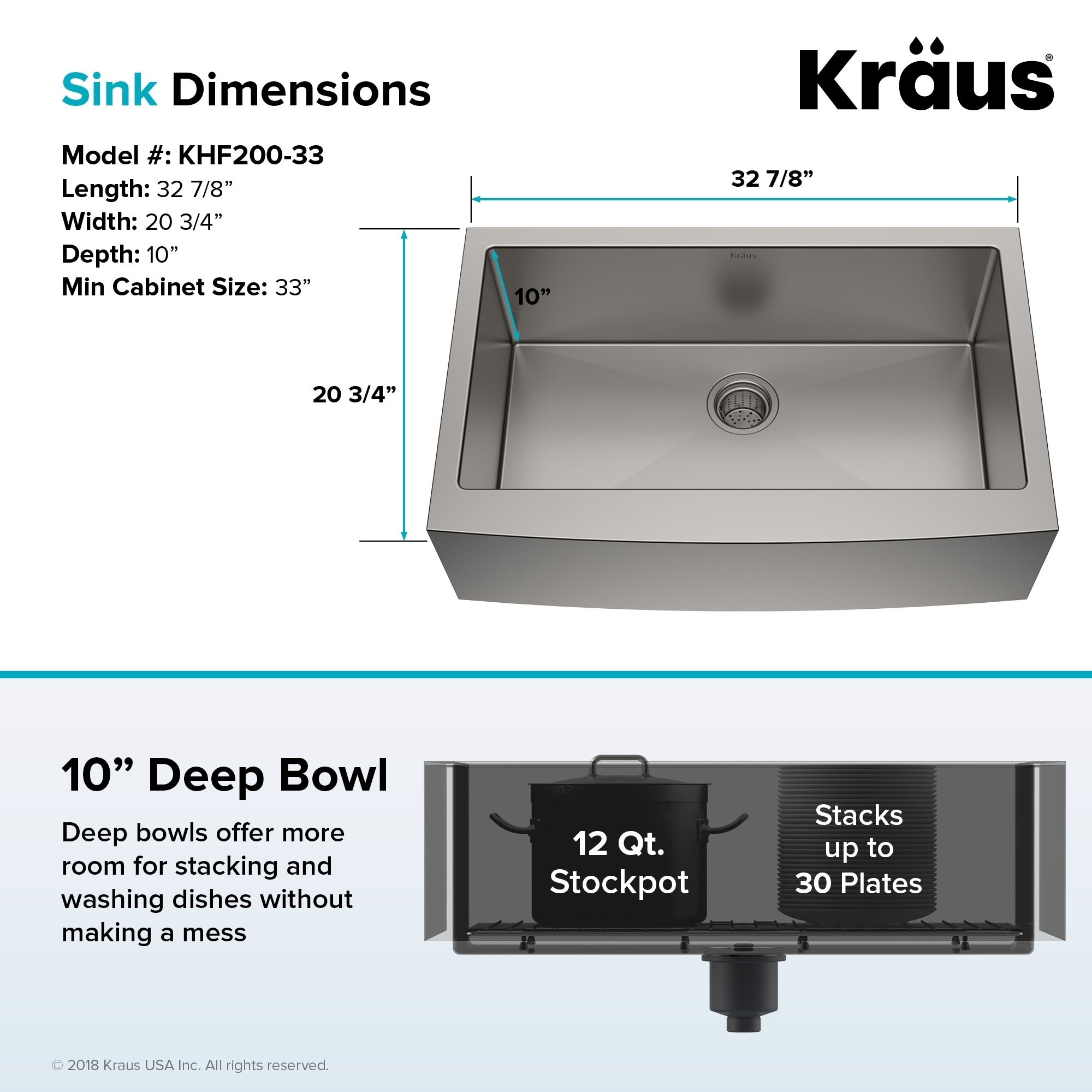 Kraus Khf200 33 Farmhouse Inch 1 Bowl Stainless Steel Kitchen Sink Kraus Khf200 33 Farmhouse Inch 1 Bowl Stainless Steel Kitchen Sink