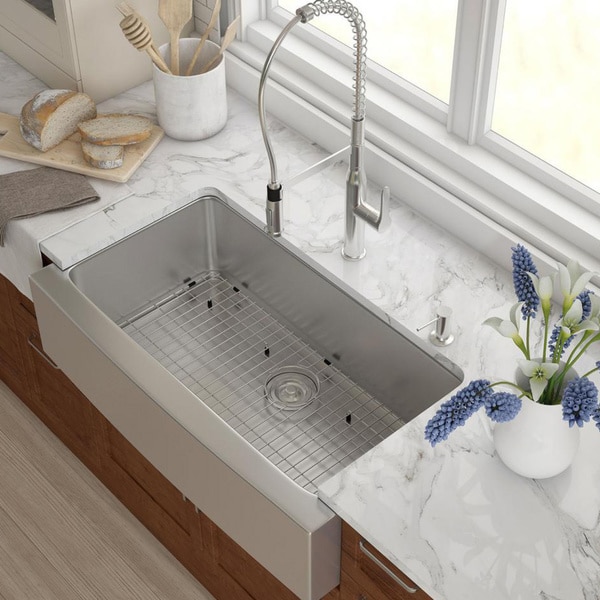 KRAUS 36 Inch Farmhouse Single Bowl Stainless Steel Kitchen Sink With NoiseDefend Soundproofing 7a01cd89 F07d 4b03 9d8d C01d3aeac48a 600 