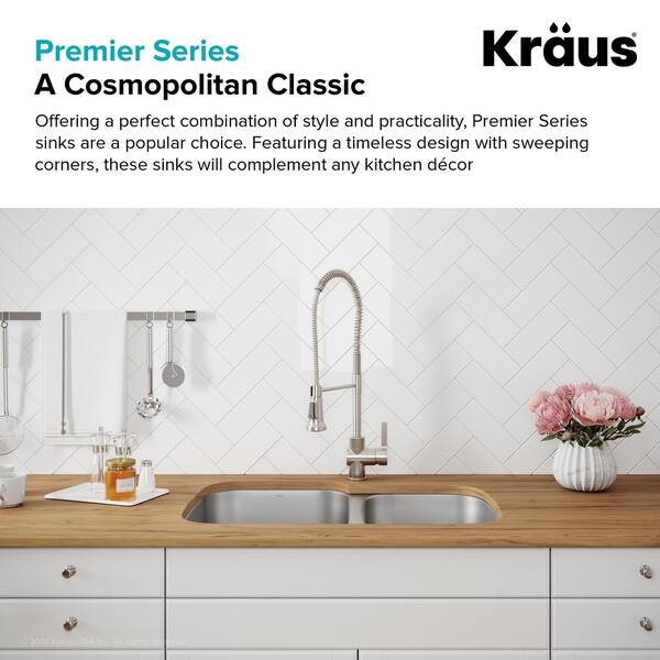 Shop Kraus Kbu24 Undermount 32 Inch 2 Bowl Stainless Steel Kitchen