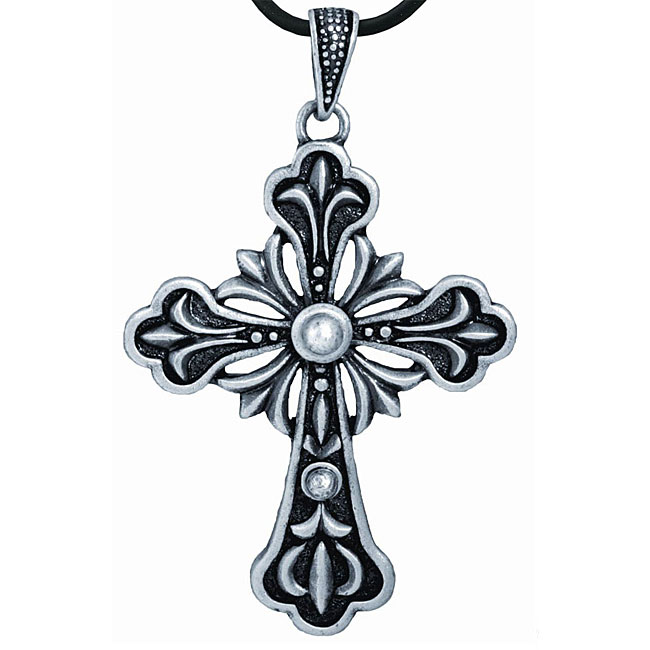 Pewter Ornate Cross Necklace  ™ Shopping Mens
