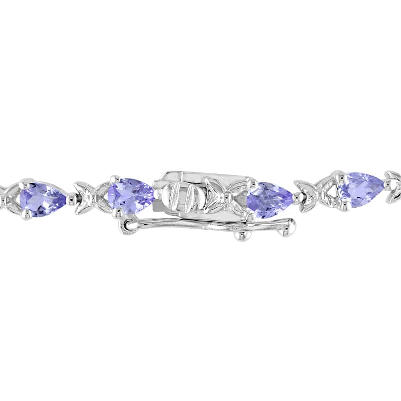 Miadora Sterling Silver Tanzanite Tennis-style Bracelet