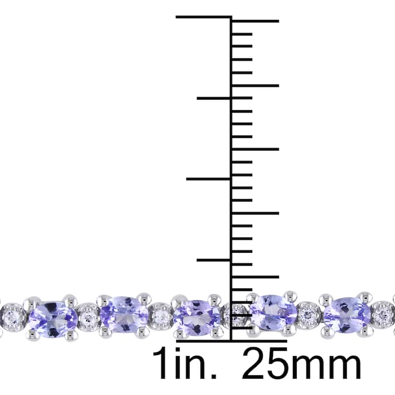 Miadora Sterling Silver Tanzanite and White Topaz Bracelet