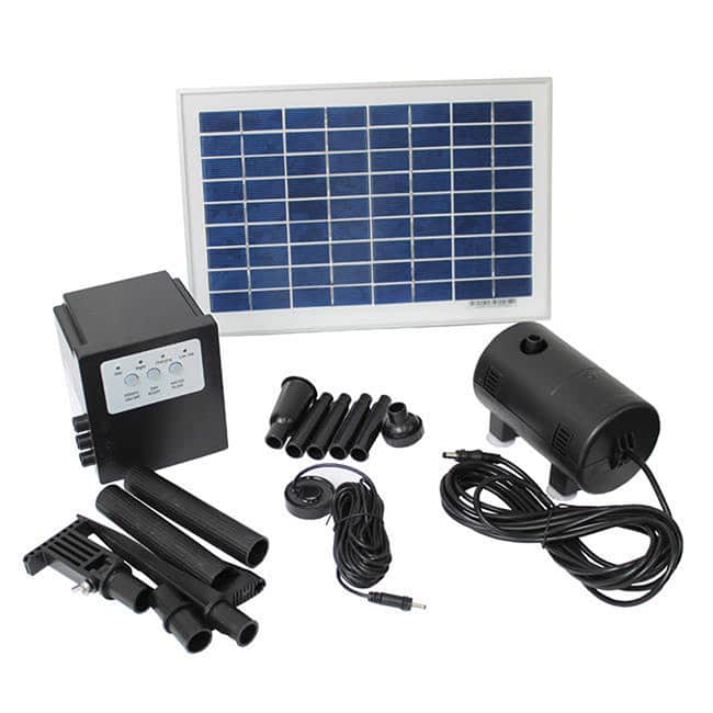 Solar Powered 8-watt 18-volt Water Pump with Battery and Timer