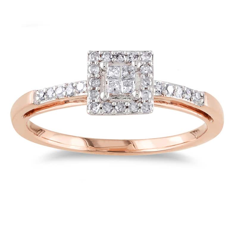 Miadora 10k Gold 1/5ct TDW Diamond Ring - 5 - Rose