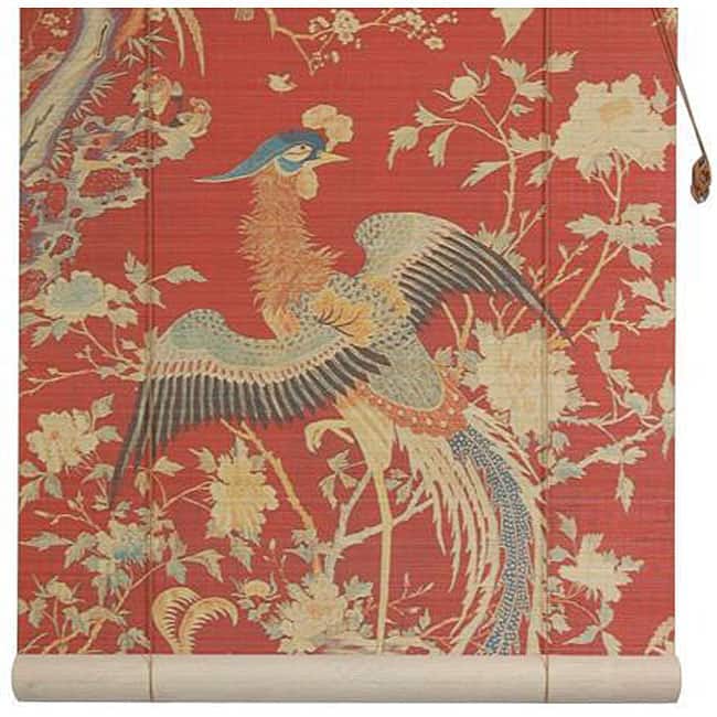 Handmade Red Phoenix 36-inch Bamboo Blind (China) - 36 x 72