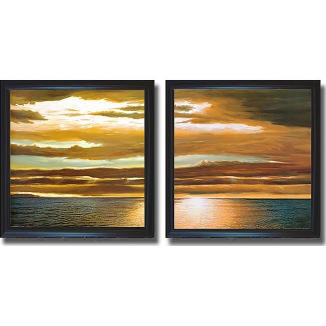 Dan Werner 'Reflections on the Sea' Framed Canvas 2-piece Art Set ...