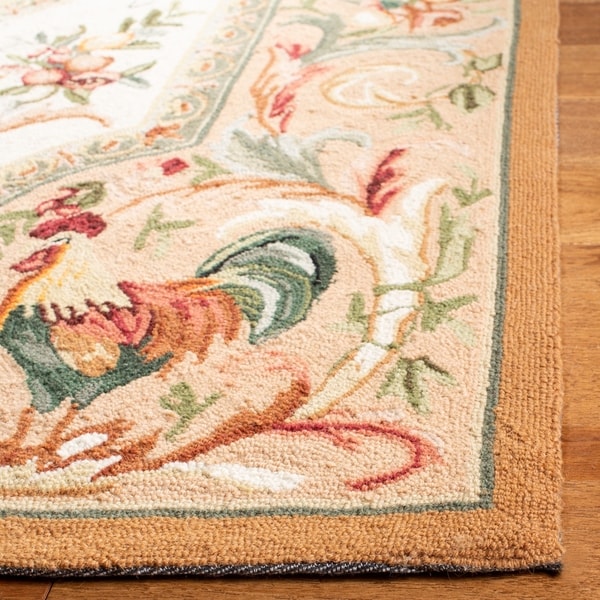 Safavieh Hand-hooked Rooster Taupe Wool Runner (3' x 6') - 3' x 6'