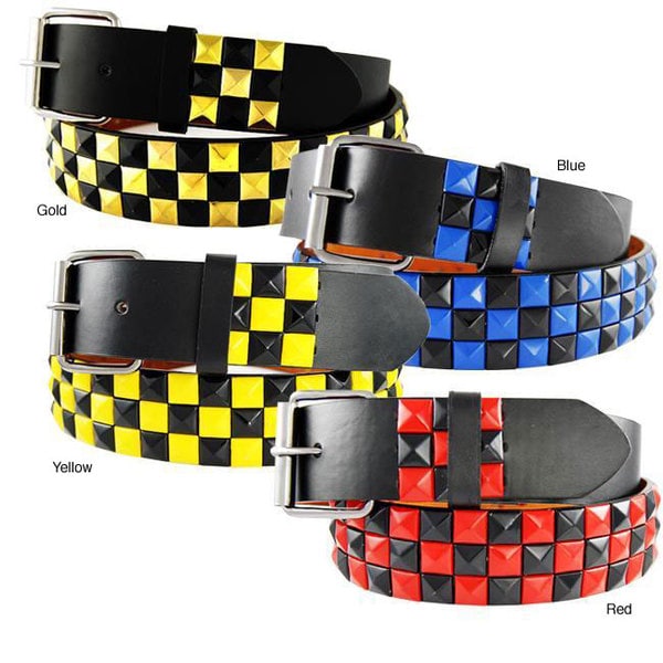 Checkered Stud Men's Belt