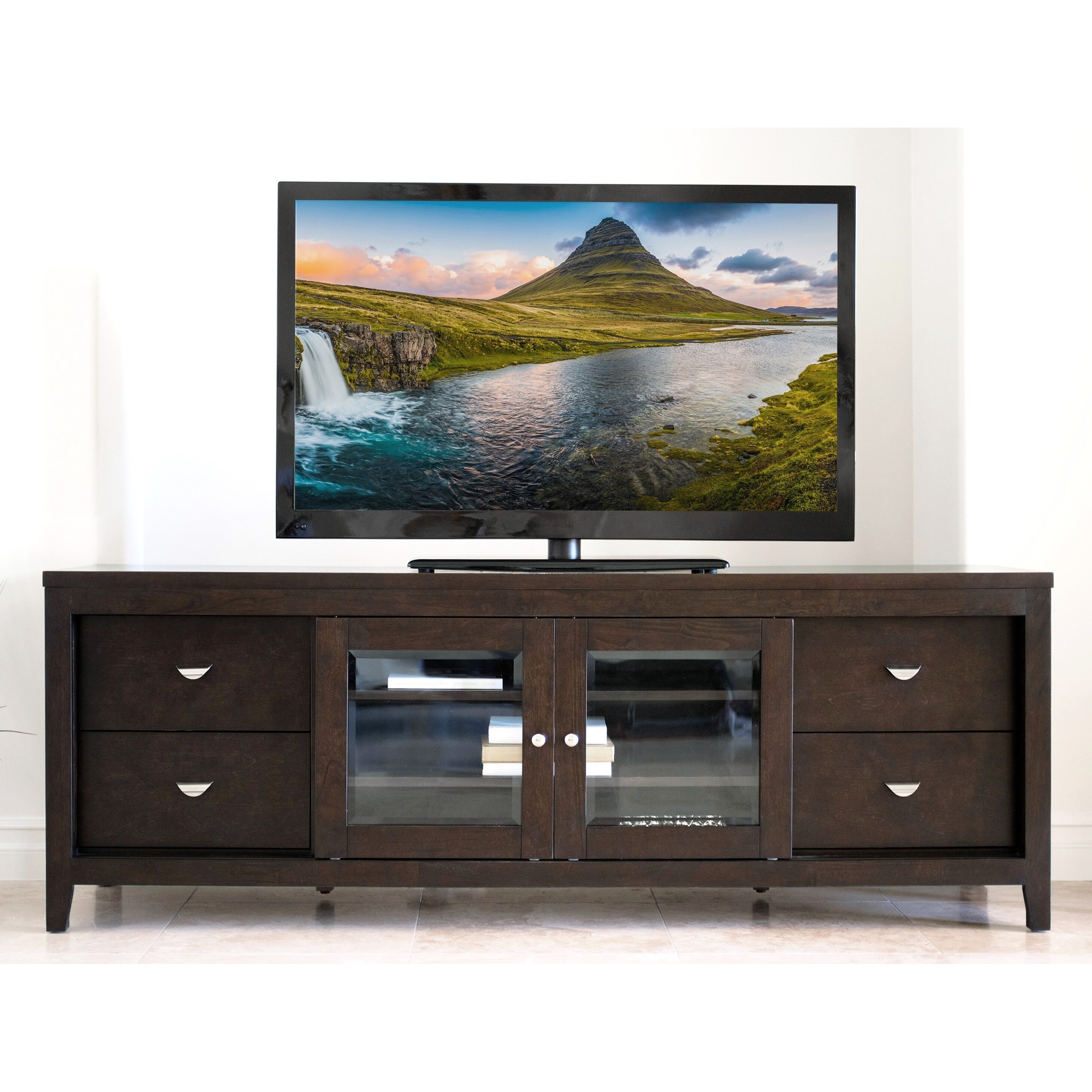 Shop Abbyson Clarkston Solid Wood 72 Inch Tv Console Free