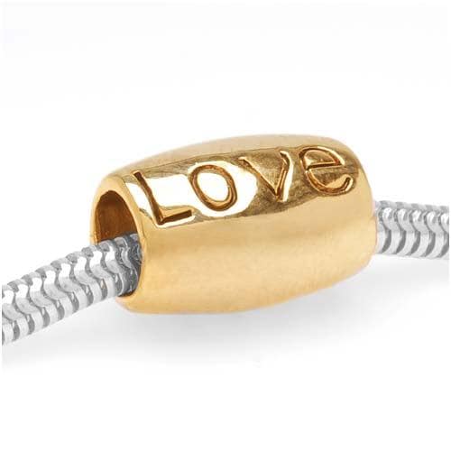 22k Goldplated Love Large Hole Barrel Bead (Pack of 2)