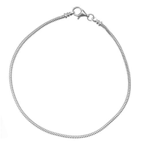 Sterling Silver 7.5 inch Charm Bracelets (2 mm) (Pack of 2