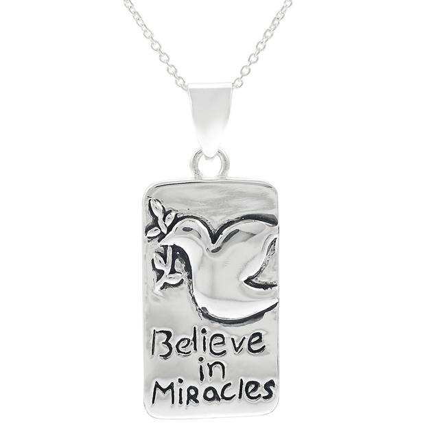 Tressa Sterling Silver Believe in Miracles Necklace