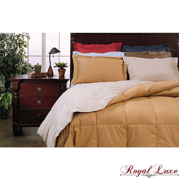 Shop Royal Luxe Twin Size Camel Tan 3 Piece Down Comforter Set