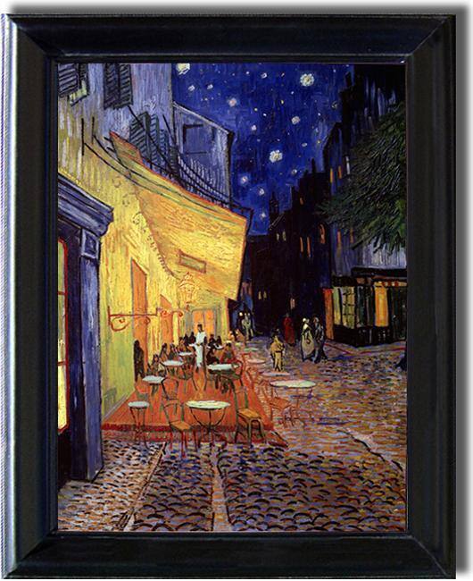 Vincent Van Gogh 'Cafe Terrace at Night' Classic Framed Canvas Art
