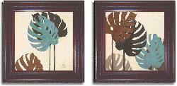 Patricia Pinto 'My Fashion Leaves III and IV' 2-piece Canvas Art