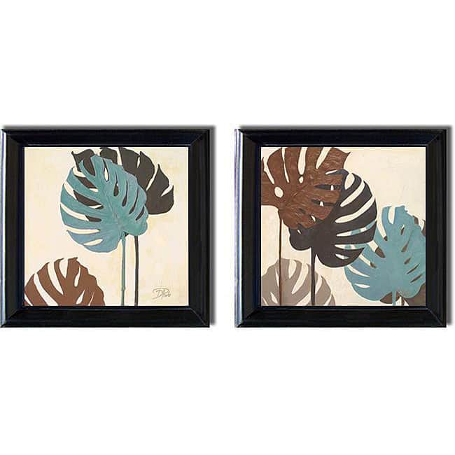 Patricia Pinto 'My Fashion Leaves III and IV' 2-piece Canvas Art