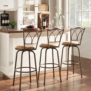Avalon Double Cross Swivel High Back Counter Barstool (Set of 3) by iNSPIRE Q Classic