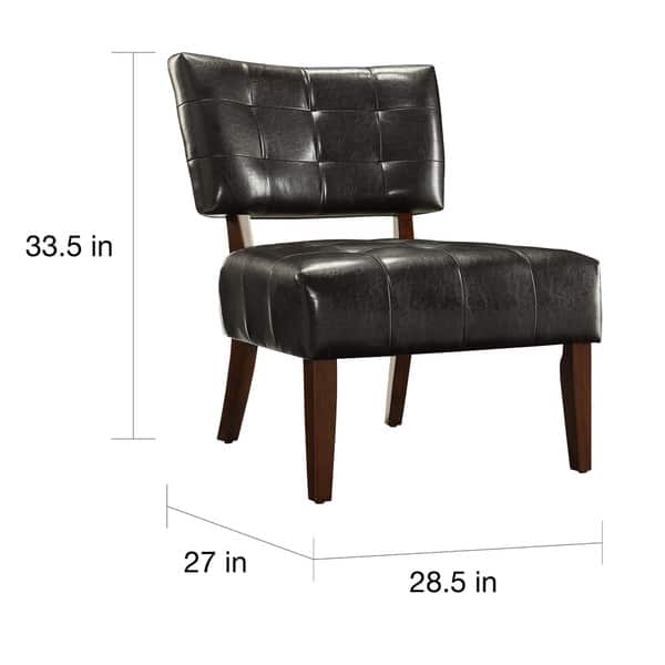Charlotte Faux Leather Armless Accent Chair by iNSPIRE Q Classic