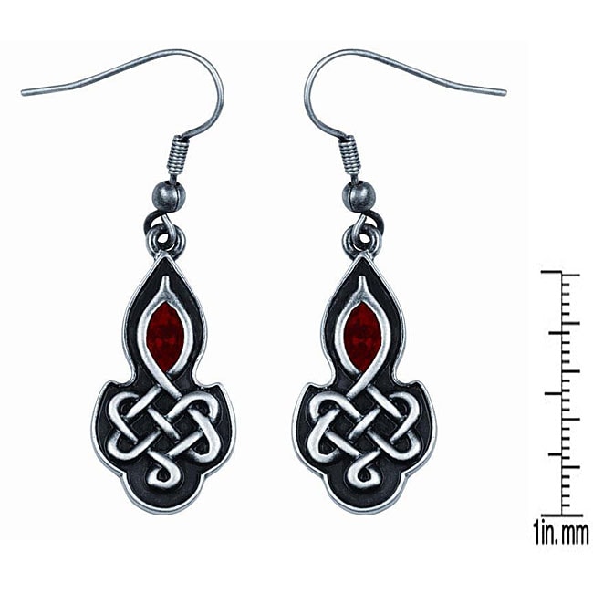Pewter Red Crystal Celtic Love Knot Earrings Free Shipping On Pewter Red Crystal Celtic Love Knot Earrings