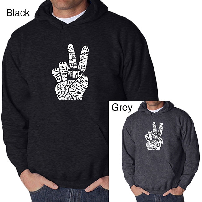 Los Angeles Pop Art Mens Peace Fingers Hoodie