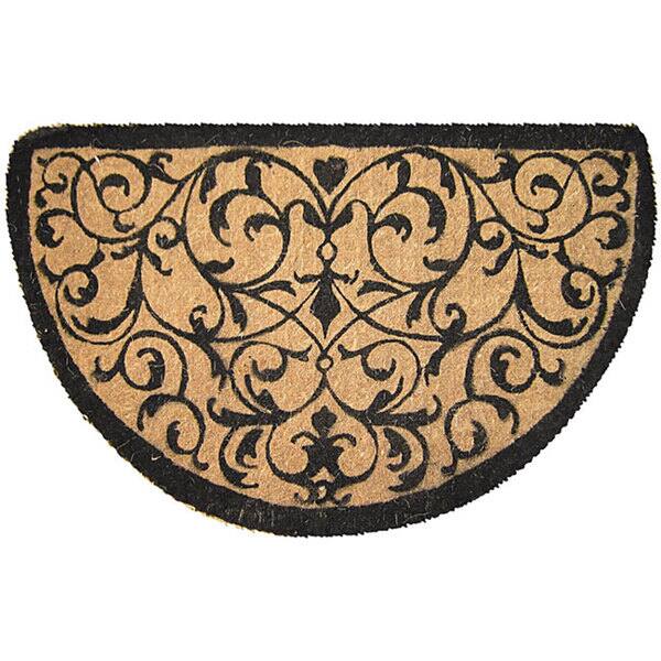 Shop Half Round Coir Iron Design Extra Thick Door Mat 1 6 X 2 6