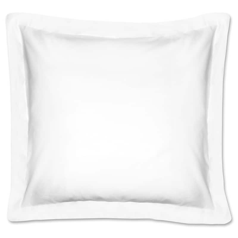 Poplin Tailored Cotton Blend Euro Sham - White