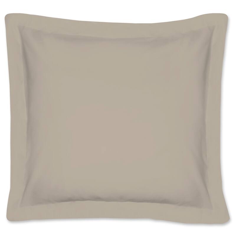 Poplin Tailored Cotton Blend Euro Sham - Mocha