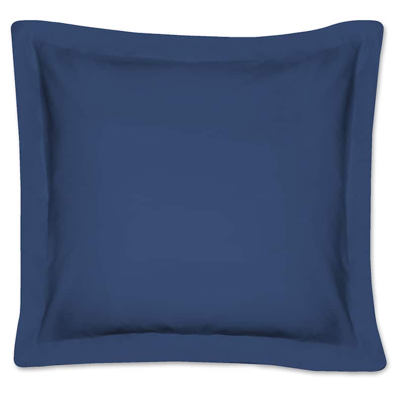 Poplin Tailored Cotton Blend Euro Sham - Navy