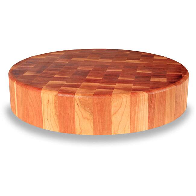 Cherry End Grain 18-inch Round Chopping Block