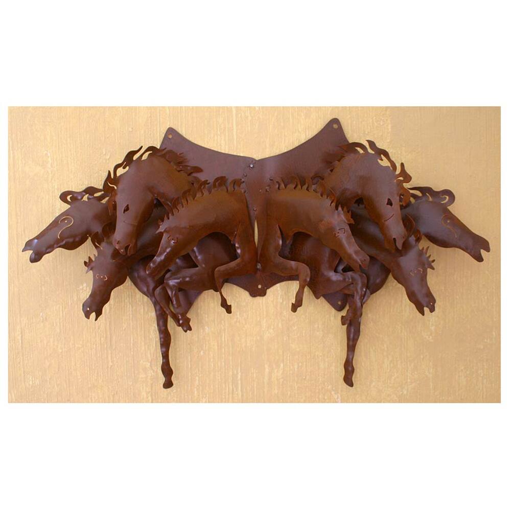 Handmade Wild Horses Iron Wall Adornment (Mexico)