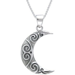 Shop Sterling Silver Spiral Moon Celtic Necklace - On Sale - Free ...