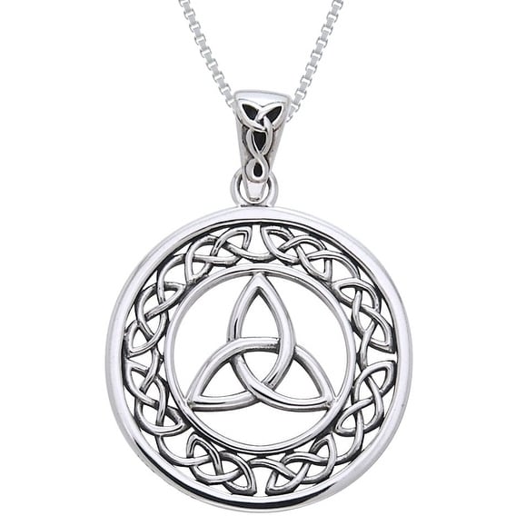 Shop Sterling Silver Celtic Border Trinity Knot Necklace - Free ...