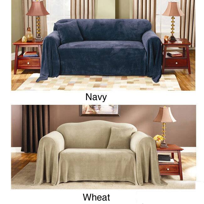 Sure Fit Plush Sofa Throw Cover
