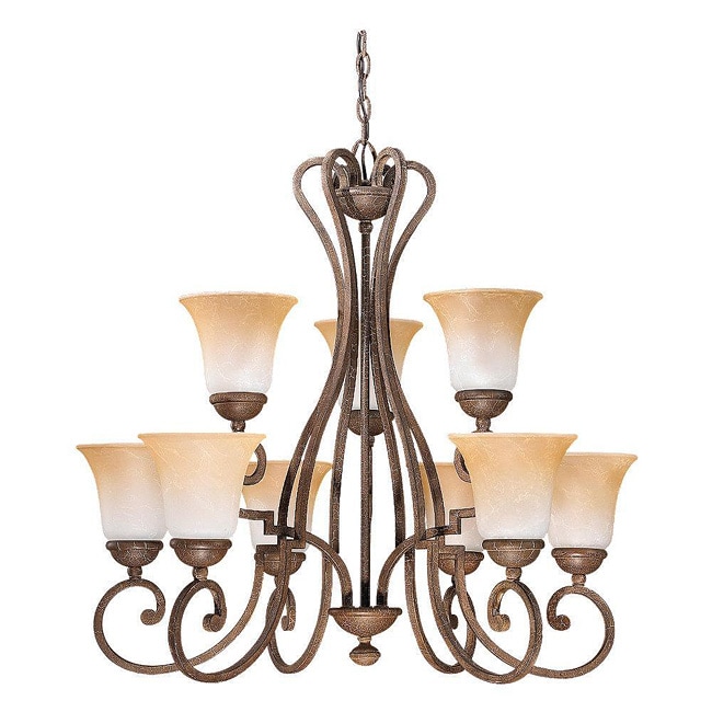 Brandywine Grecian Stone Finish 9 light Chandelier