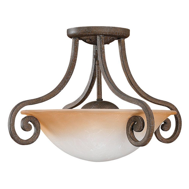 Brandywine Grecian Stone Finish 2 light Semi flush Fixture