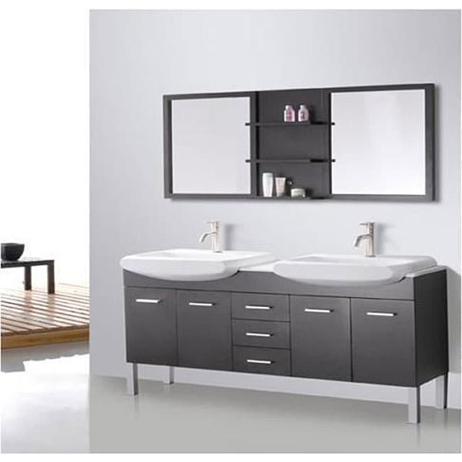 Shop Design Element Tustin 72-inch Double Sink and Mirror Bathroom ...