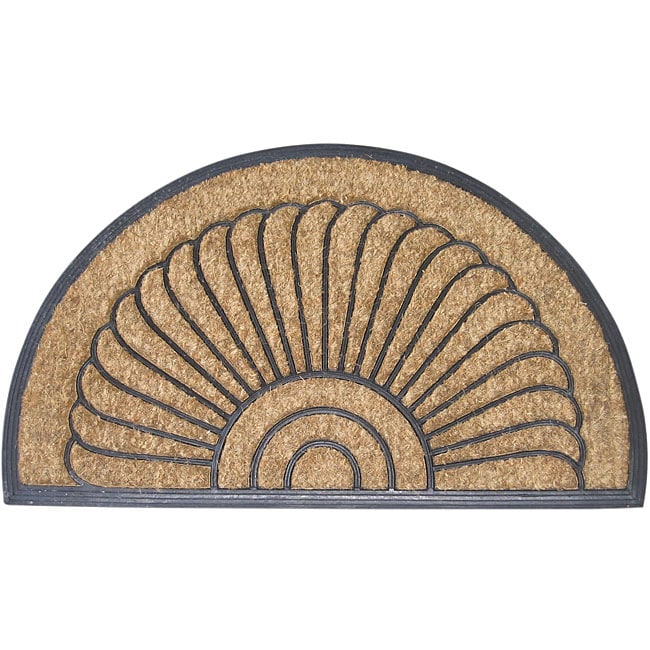 Polypropylene Half Round Pure Color Doormat Non Slip Semicircle Door Mat  for Bedroom Toilet Kitchen Entryway (Small, Brown)