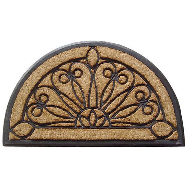 Entryways Tulips Natural Coir Door Mat (24" x 39") - 24 x 36