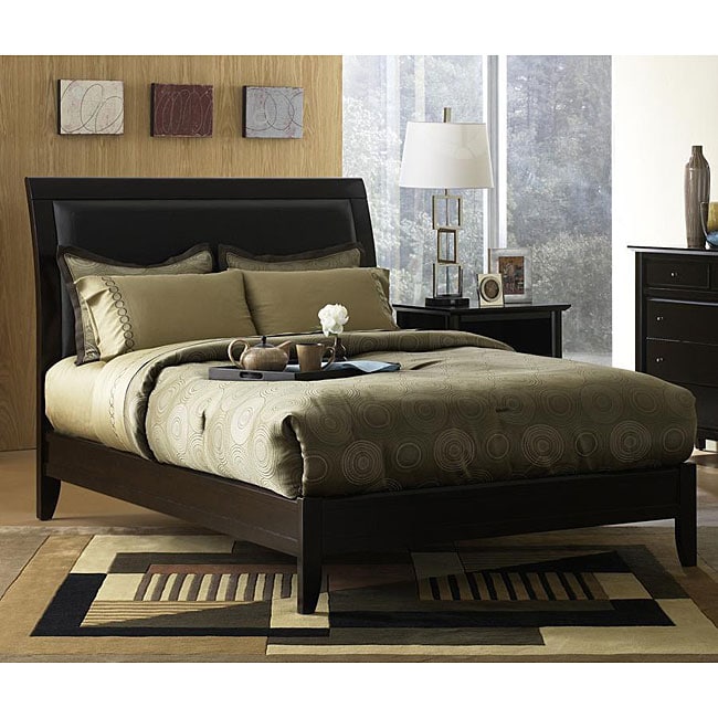 Padded Synthetic Leather King Size Sleigh Bed Overstock 4321474