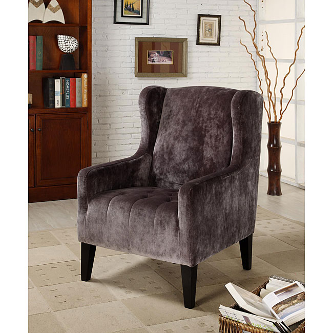 Velvet Club Chair Grey - Free Shipping Today - Overstock.com - 12297669