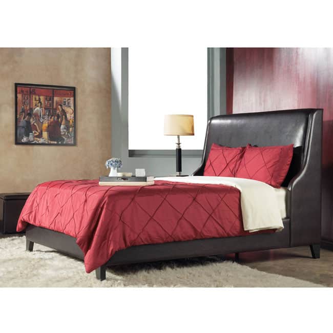 Synthetic Leather Wingback Queen-size Lift Storage Bed