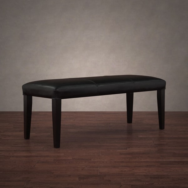 Shop Madison Black Leather Bench - Free Shipping Today - Overstock.com